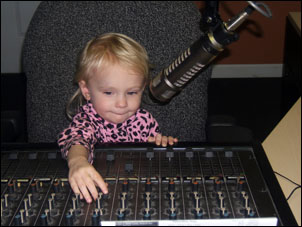 Little Georgia Anne working the controls