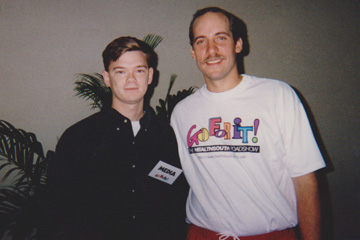 Michael Butler with Atlanta Braves pitcher, John Smoltz