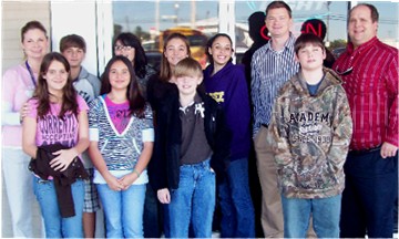 Southside Middle School's Accelerated Reader Program had "lunch with a celebrity" in November 2009. The "celebrities" were Michael and Miles.