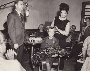 Ned and Betty Butler crowning Queen Dera Coleman during the 65 Plus Club's Radio Day
